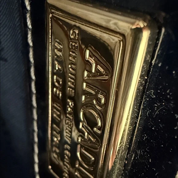 Arcadia Dark Blue Embossed Satchel - Picture 5 of 8